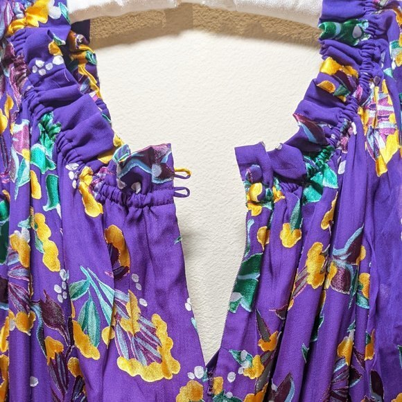 NWT Saloni Olivia Silk Chiffon Violet Dress - Picture 13 of 16